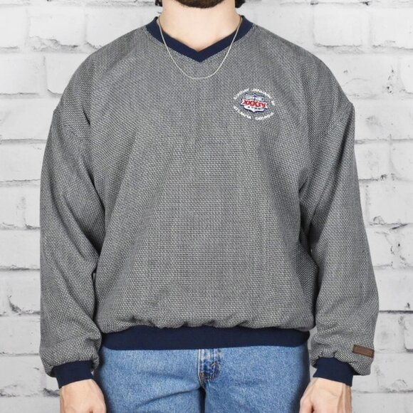 Vintage Y2K Superbowl Champs XXXIV 2000 Pullover Woven V-Neck Sweater Sweatshirt - Picture 4 of 4